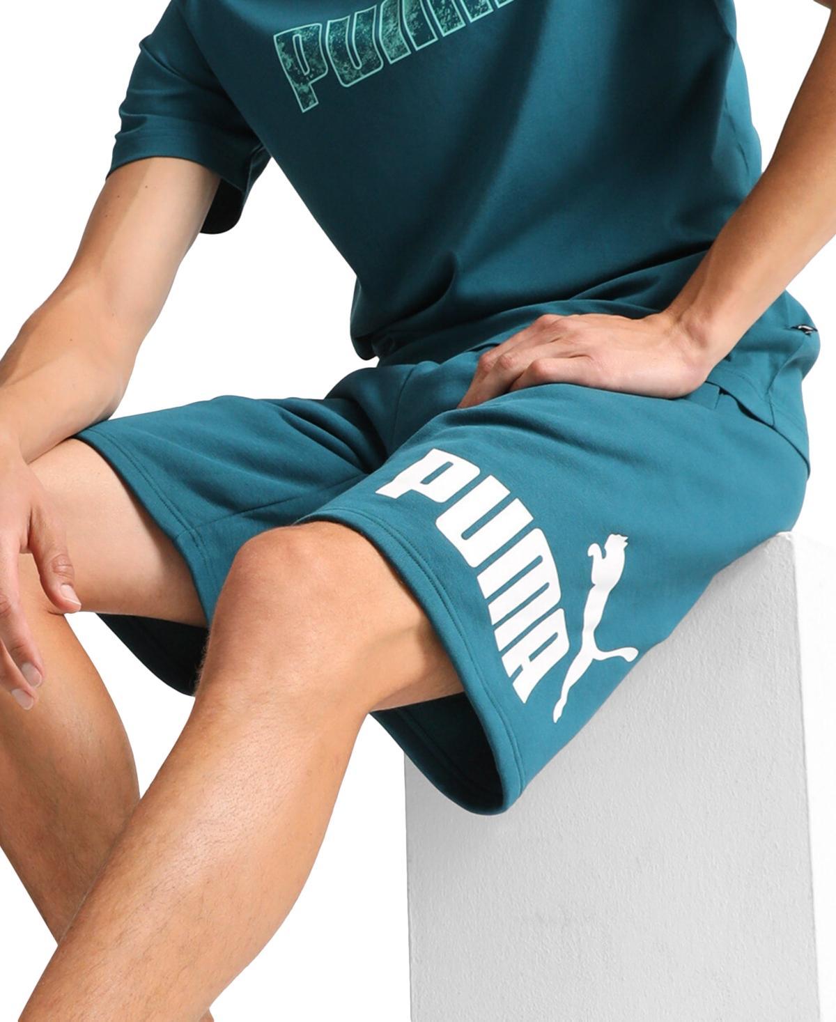 Puma Mens Regular-Fit Big Logo-Print Fleece 10 Shorts Product Image