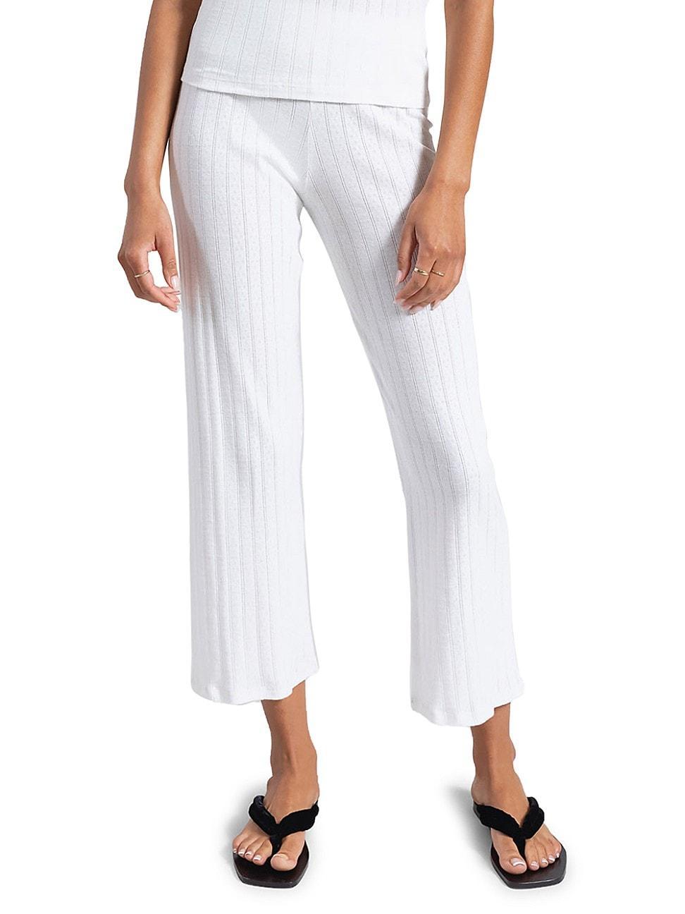 Womens Pointelle Burnout Crop Pants Product Image