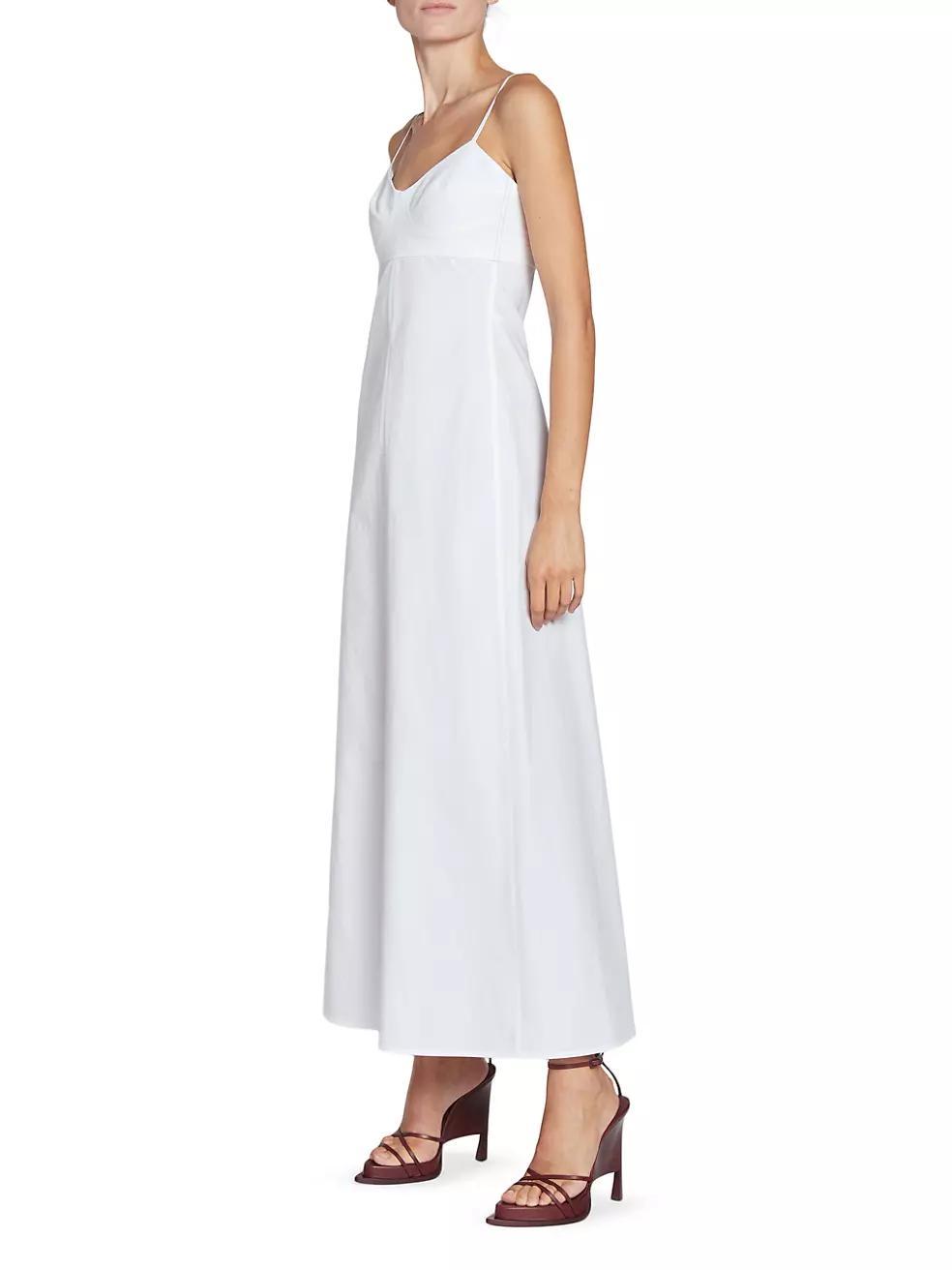 Cotton-Blend Sleeveless Fit & Flare Midi-Dress Product Image