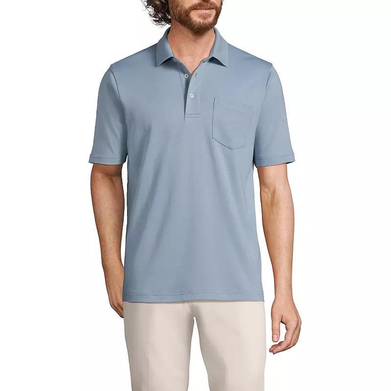 Big & Tall Lands End Super Soft Supima Pocket Polo, Mens Product Image