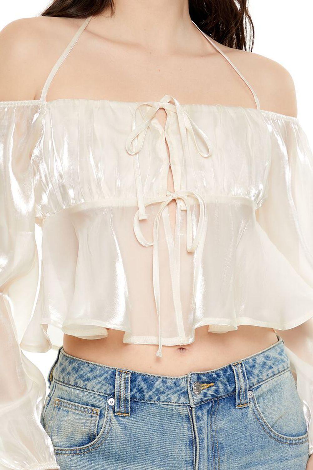 Open-Shoulder Halter Crop Top | Forever 21 Product Image