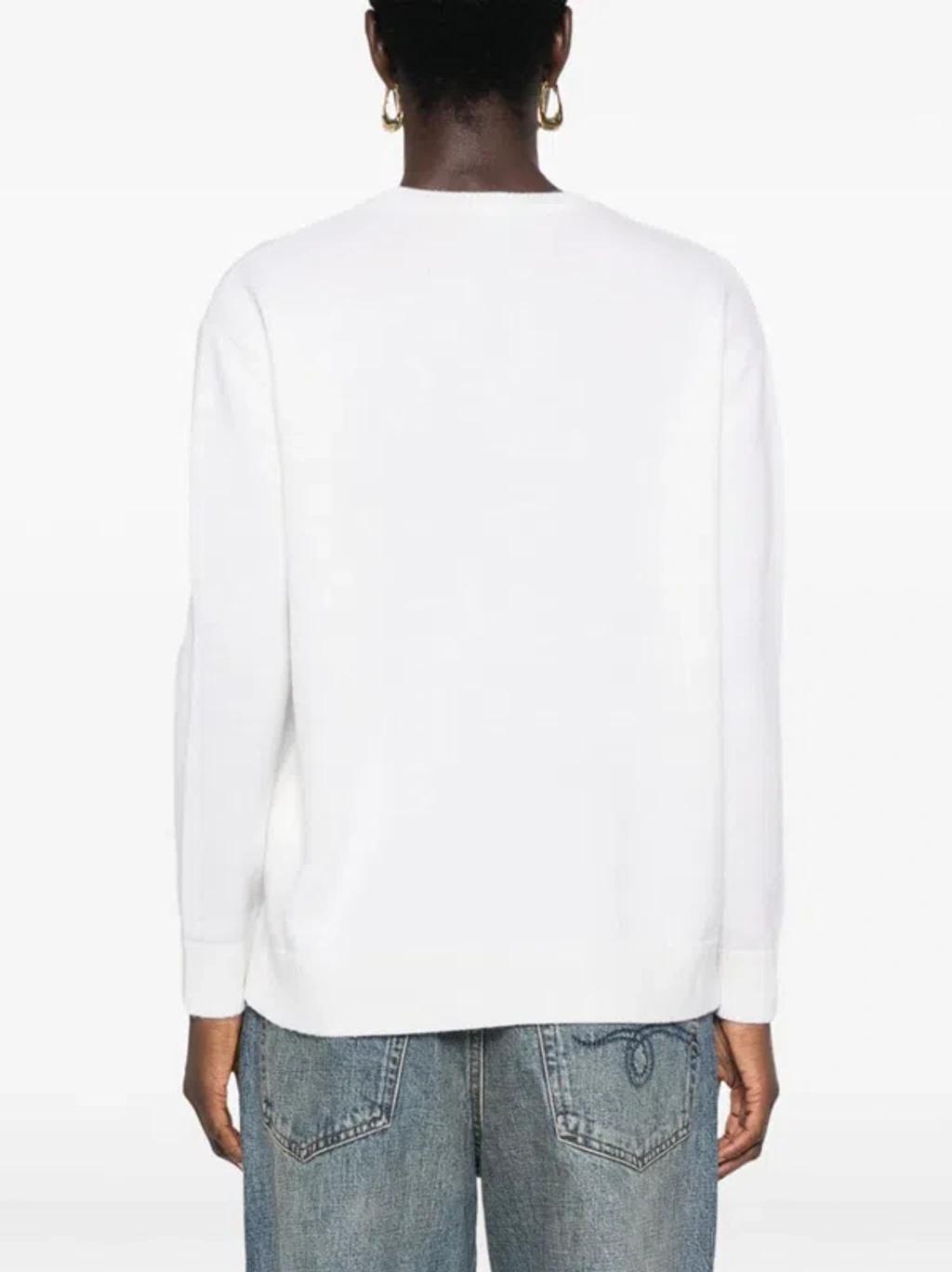 MAX MARA Wool And Cashmere Blend Sweater In White Product Image