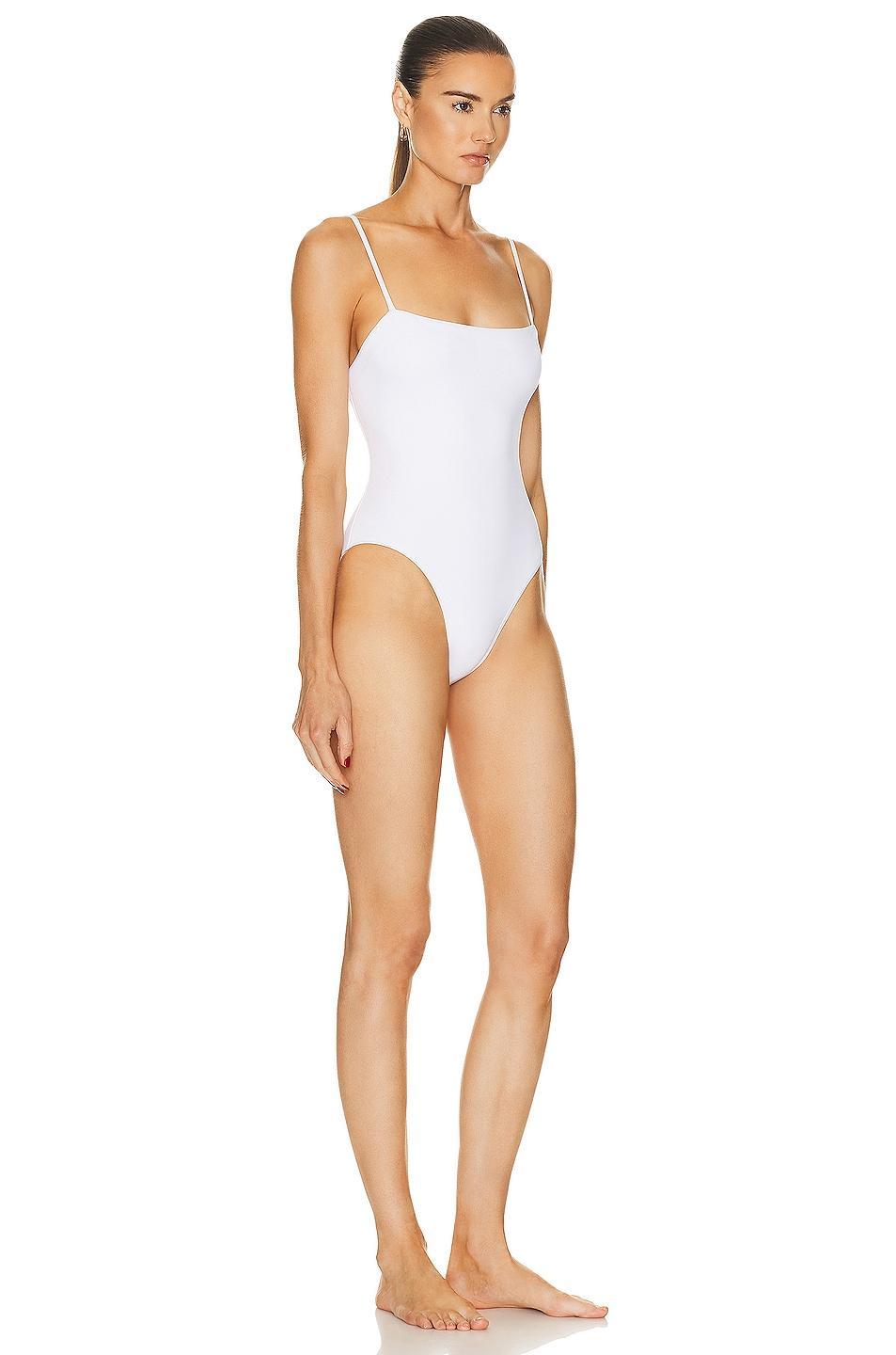 WARDROBE.NYC One Piece Swimsuit in White Product Image