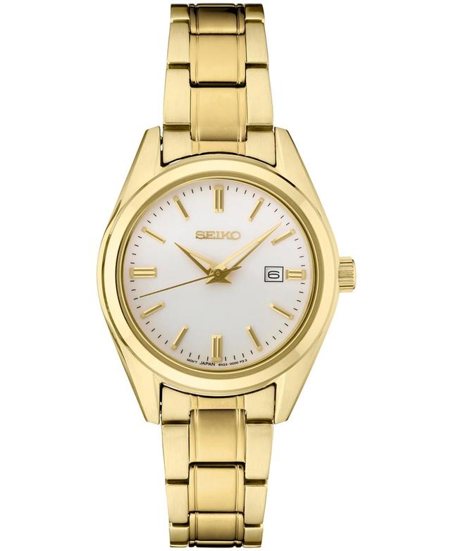 Seiko Womens Essential Quartz Analog Silver Dial Gold Stainless Steel Bracelet Watch Product Image