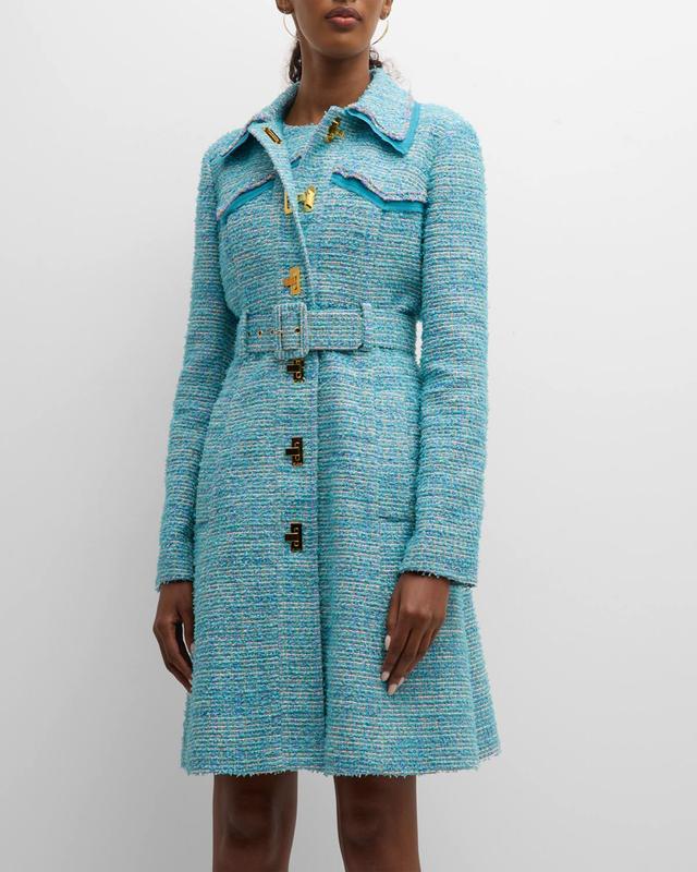 St. John Collection Belted Longline Eyelash Tweed Jacket Product Image