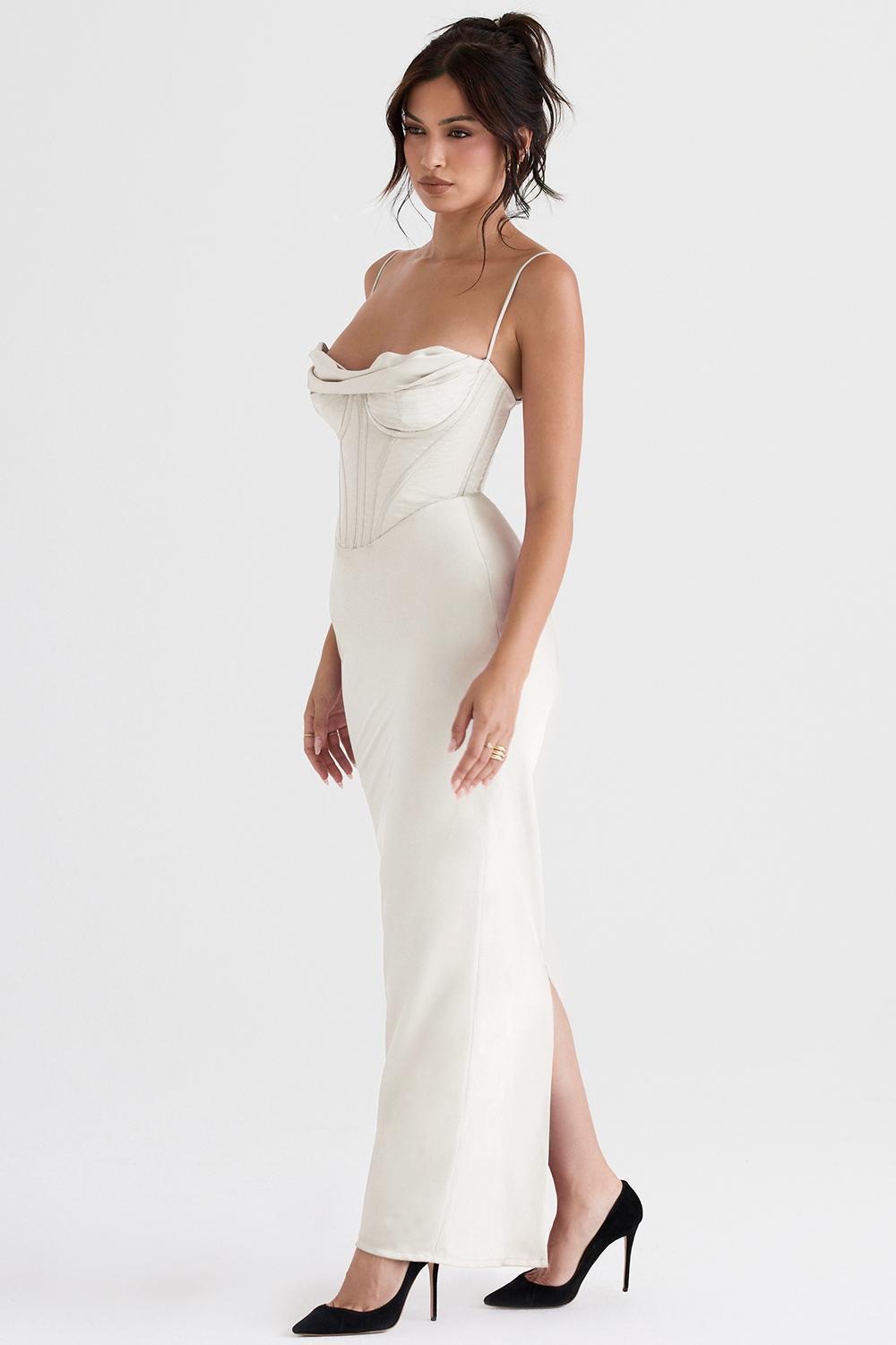 Charmaine Ivory Corset Maxi Dress Product Image