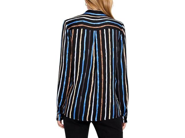 NIC+ZOE Painted Stripe Onyx Top Multi) Women's Clothing Product Image