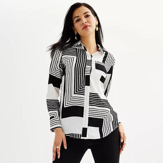 Petite Nine West Drapey Shirt, Womens Product Image