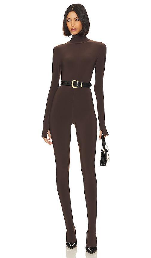 Norma Kamali Slim Fit Turtle Catsuit With Footsie Size L, M, S, XL, XXS. Product Image