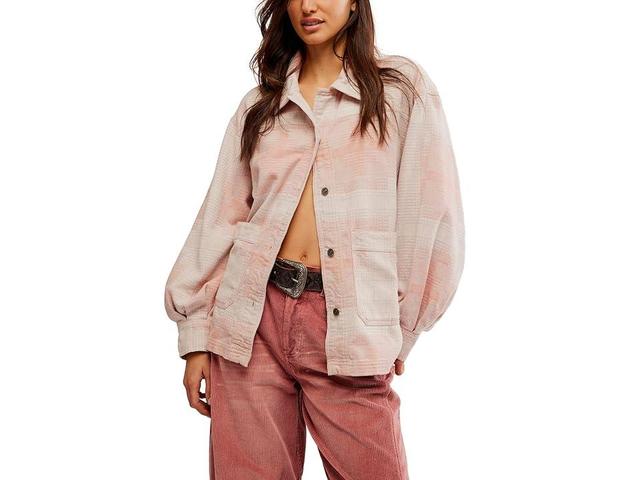 Free People Keep It Cozy Shirt (Berry Combo) Women's Clothing Product Image