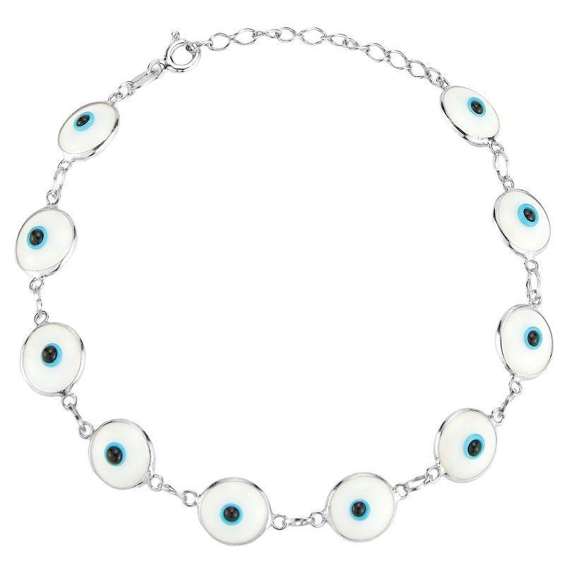 Sunkissed Sterling Sterling Silver Eye Station Bracelet, Womens Silver Tone Product Image