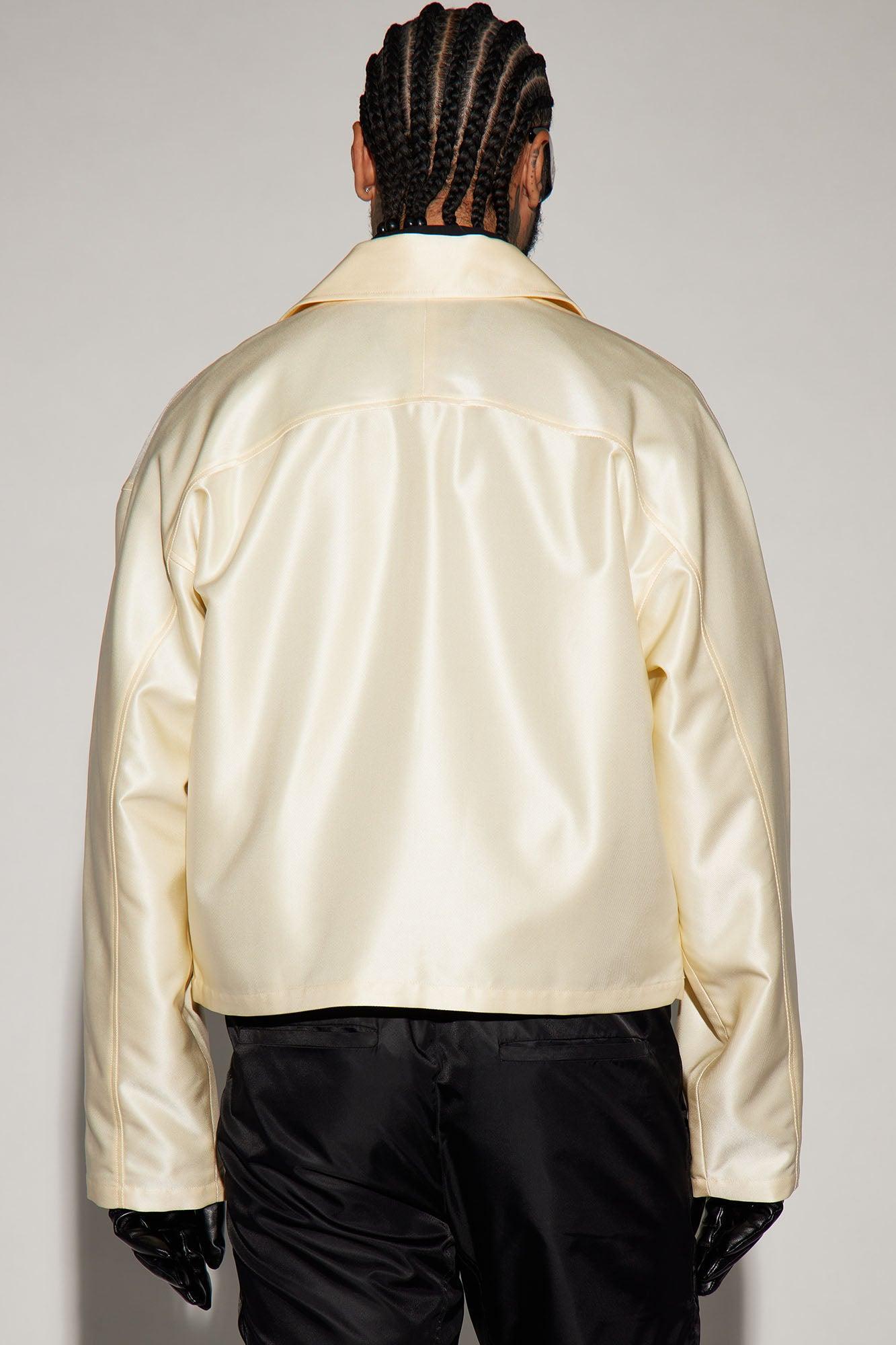 U Get Me Satin Cropped Jacket - Cream Product Image