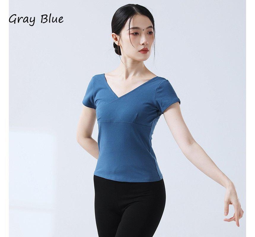 V-Neck Open-Back Short-Sleeve Top Product Image