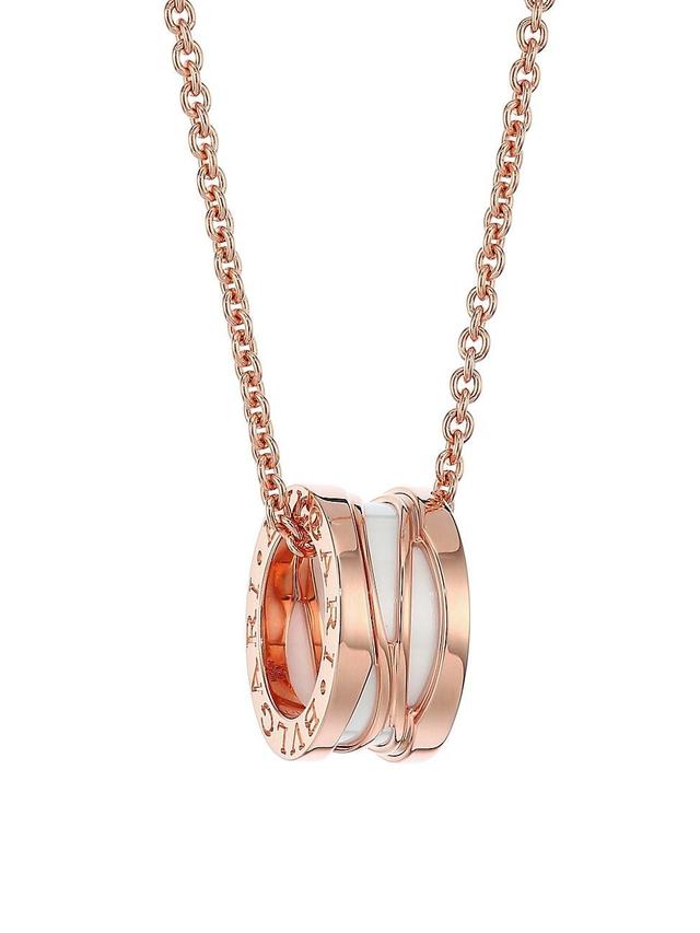 Womens B. zero1 Design Legend 18K Rose Gold & White Ceramic Necklace Product Image