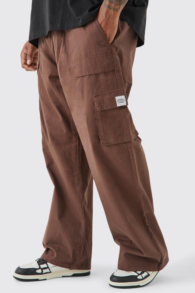 Plus Elasticated Waist Relaxed Fit Cargo Pants | boohooMAN USA Product Image