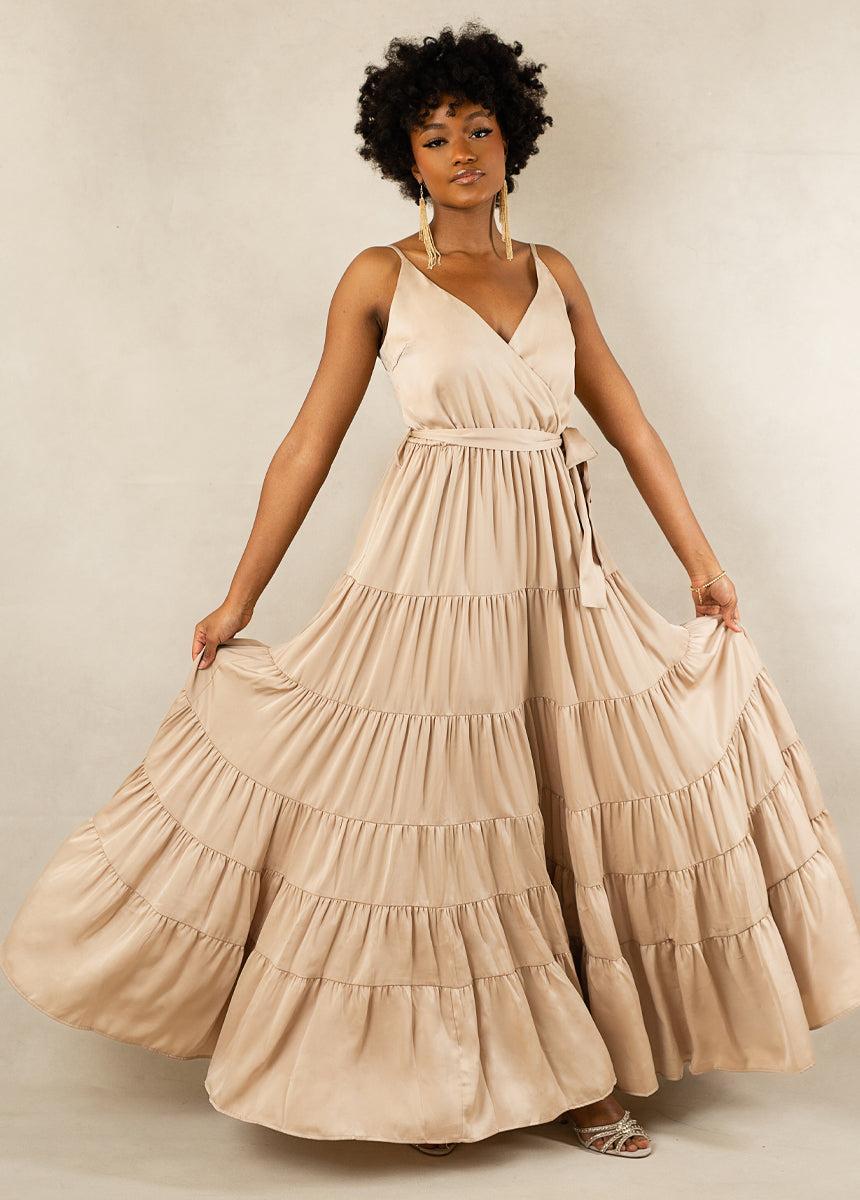 Zayla Dress in Champagne Product Image