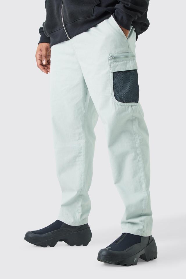 Plus Elastic Comfort Mesh Pocket Cargo Trouser | boohooMAN USA Product Image