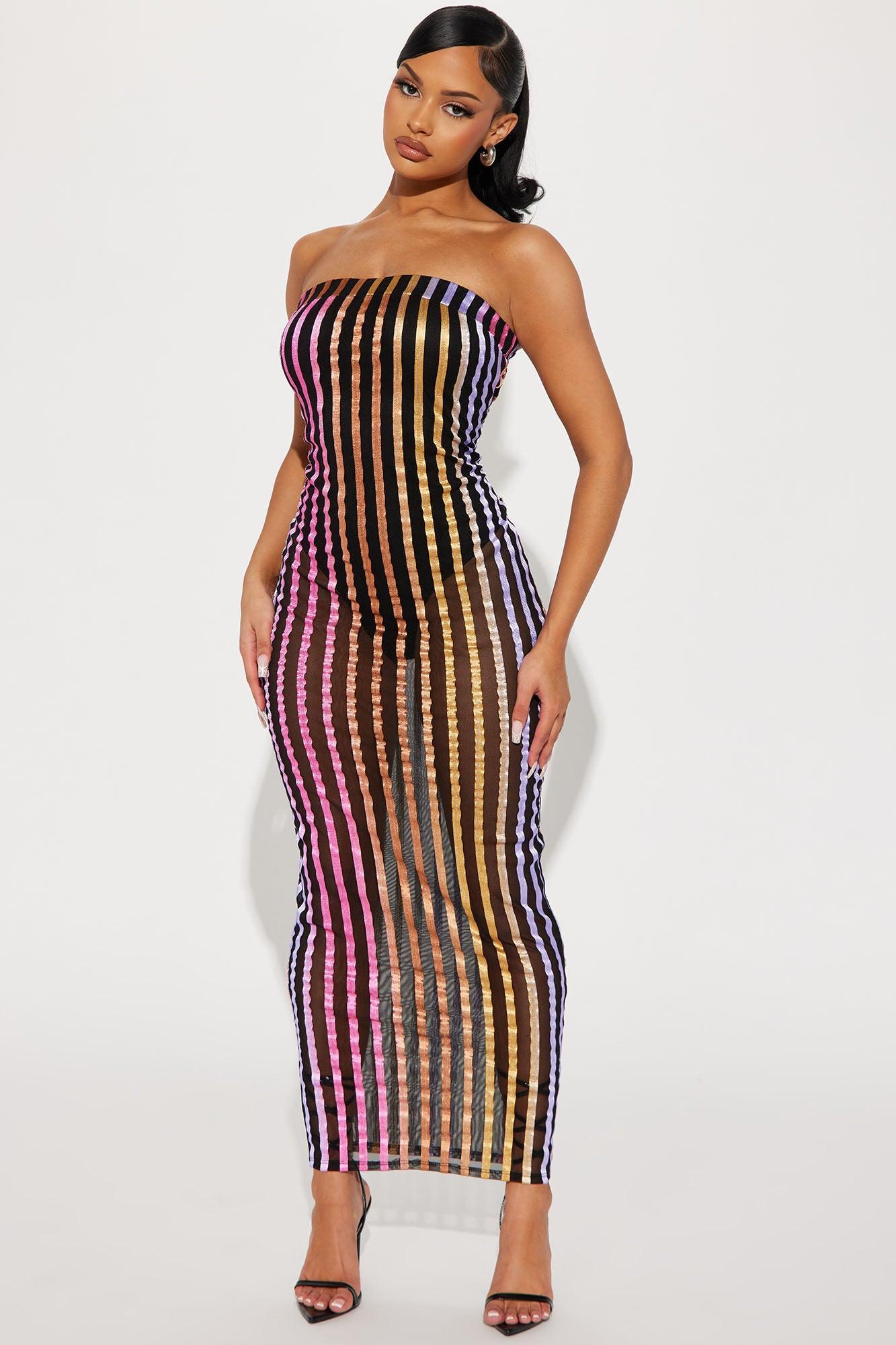 Julia Striped Maxi Dress - Black/combo Product Image