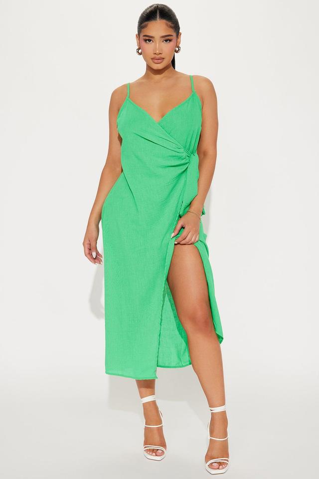 Liliana Linen Midi Dress - Green Product Image