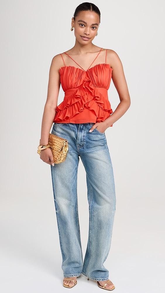 AMUR Sandie Pleated Shell Top | Shopbop Product Image