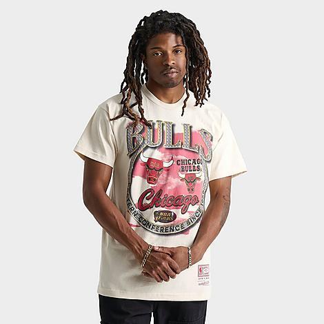 Mitchell & Ness Mens Tan Chicago Bulls Hardwood Classics Vintage-like Soul Crown Jewels T-Shirt Product Image