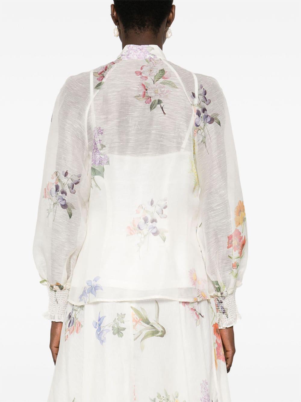 Blouse With Floral Pattern In Multicolor Product Image