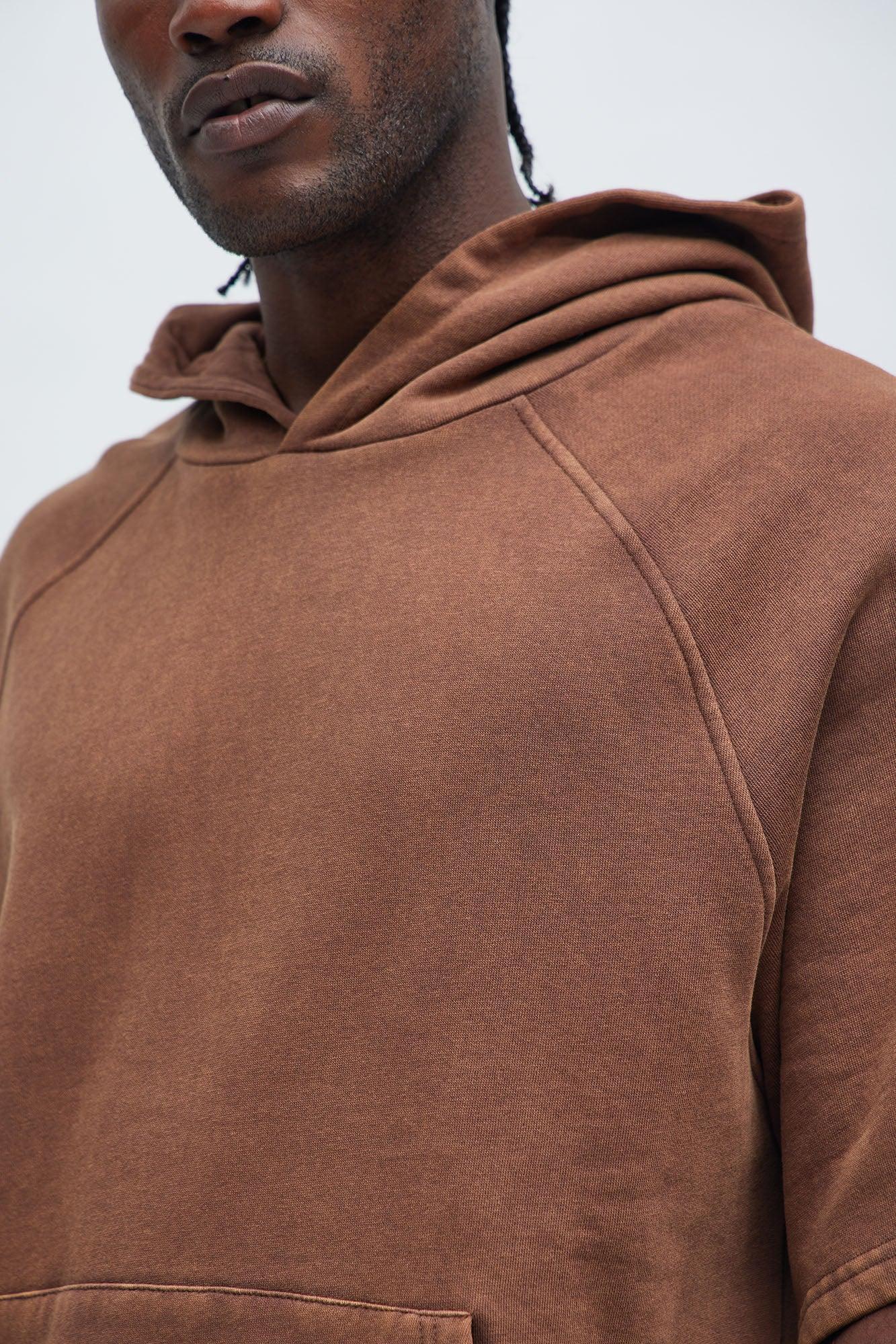 Tyson Short Sleeve Raglan Hoodie - Brown Product Image