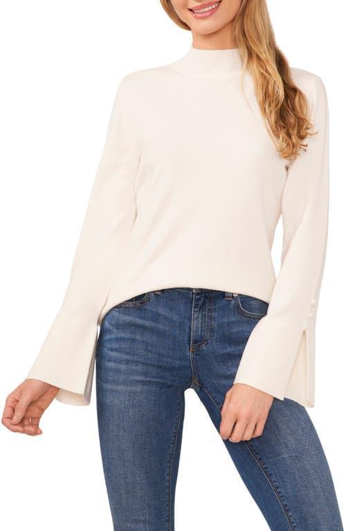 CeCe Mock Neck Balloon Sleeve Sweater Product Image