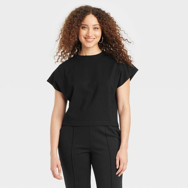 Womens Short Sleeve T-Shirt - A New Day Black M Product Image