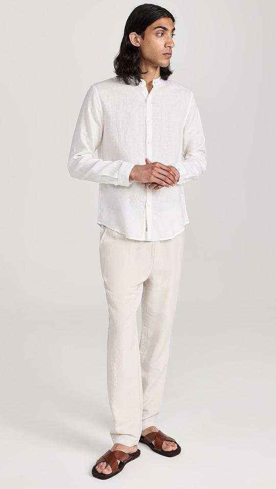 Onia Mandarin Collar Linen Shirt | Shopbop Product Image