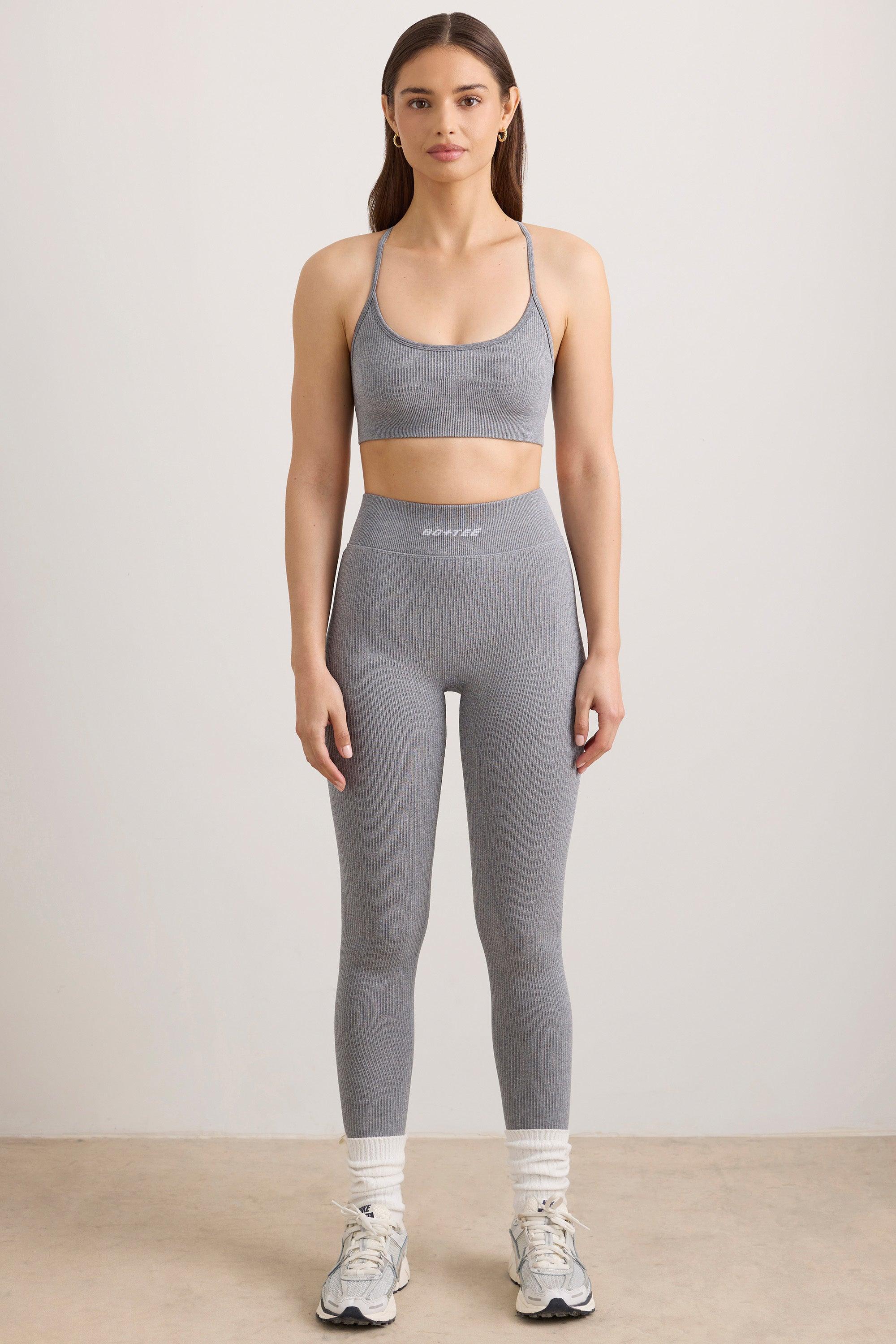 FlexiRib High Waist Leggings in Grey Melange Female Product Image