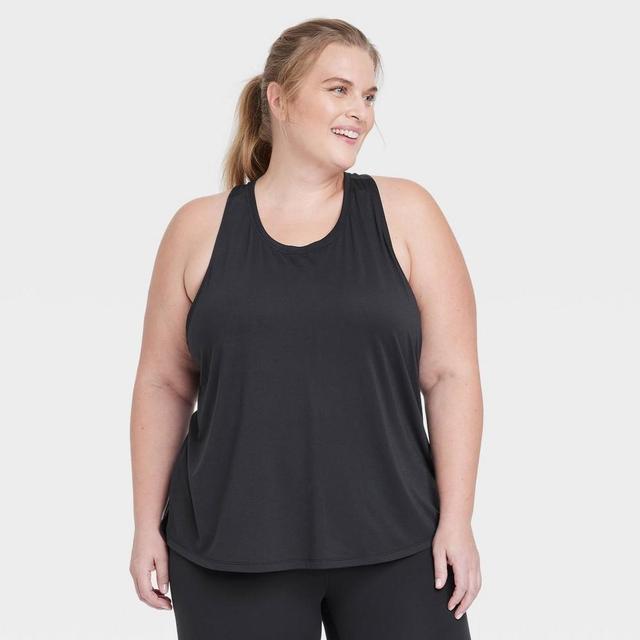 Womens Twist Back Legging Friendly Tank Top - All In Motion Black 1X Product Image