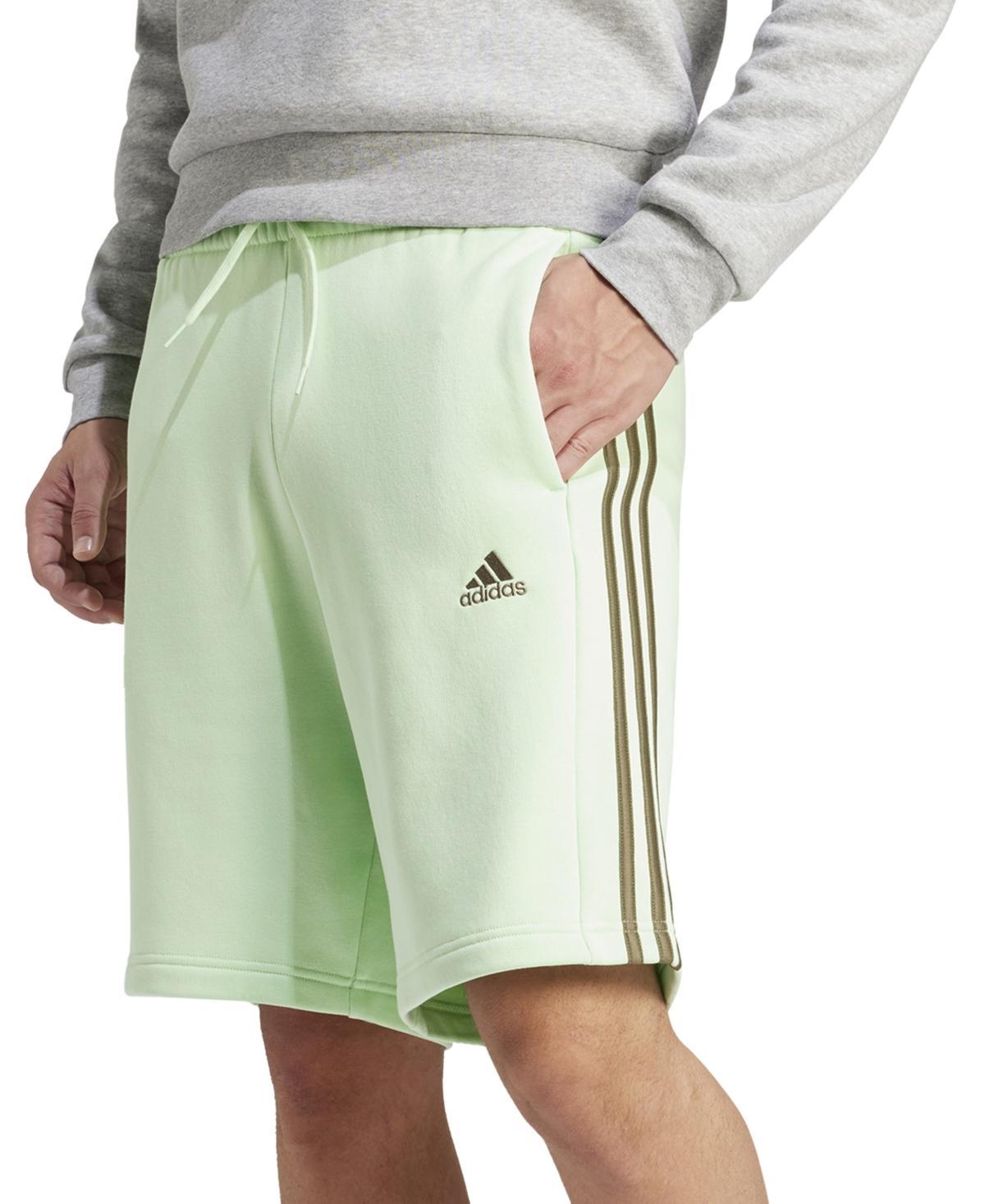 adidas Mens 3-Stripes 10 Fleece Shorts - Arctic Night Product Image