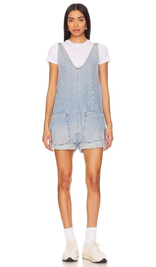 Free People High Roller Denim Short Overalls Product Image