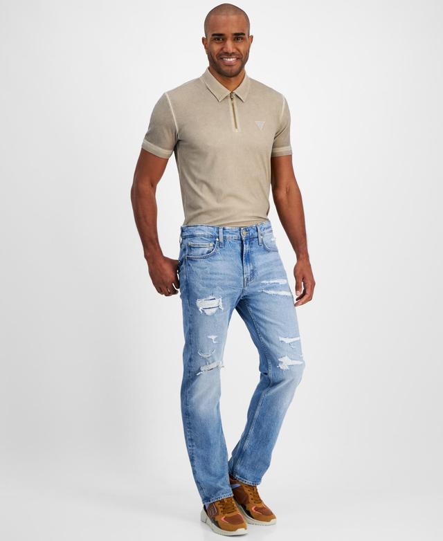 Guess Mens Mason Straight-Leg Ripped Jeans Product Image