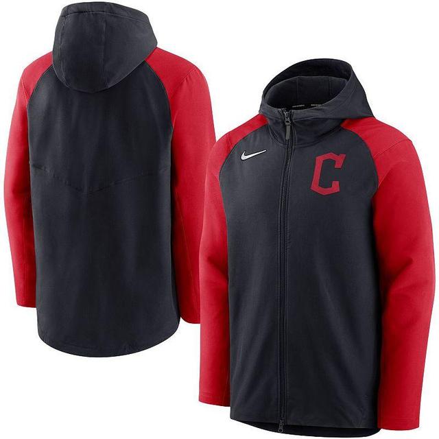 Mens Nike Navy/Red Cleveland Guardians Authentic Collection Performance Raglan Full-Zip Hoodie Grd Blue Product Image