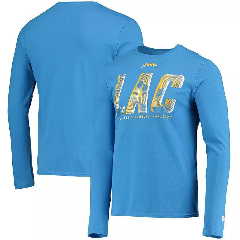 Mens New Era Powder Blue Los Angeles Chargers Combine Authentic Static Abbreviation Long Sleeve T-shirt Product Image