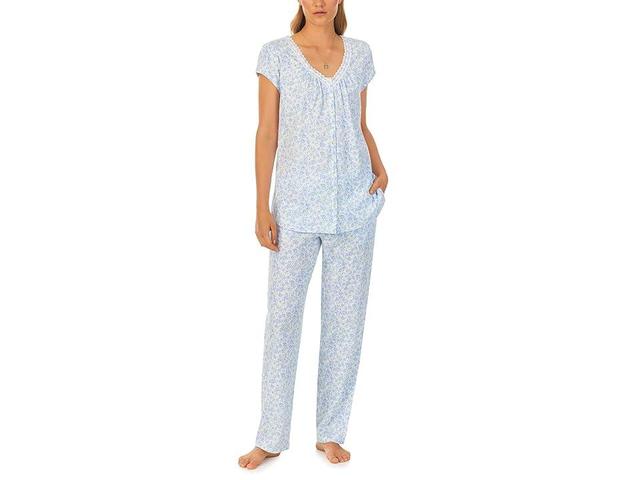 Eileen West Cap Sleeve Long PJ Set (Packed Rose) Women's Pajama Sets Product Image