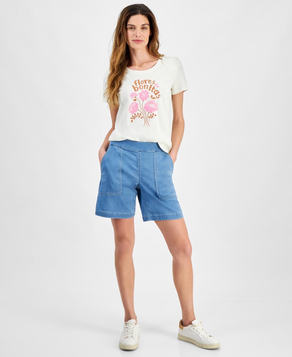 Style & Co Womens Pull-On Mid-Rise Straight-Leg Shorts, Created for Macys Product Image