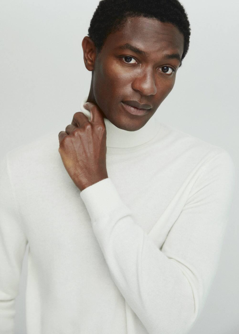 MANGO MAN - Turtleneck 100% cashmere sweater off whiteMen Product Image