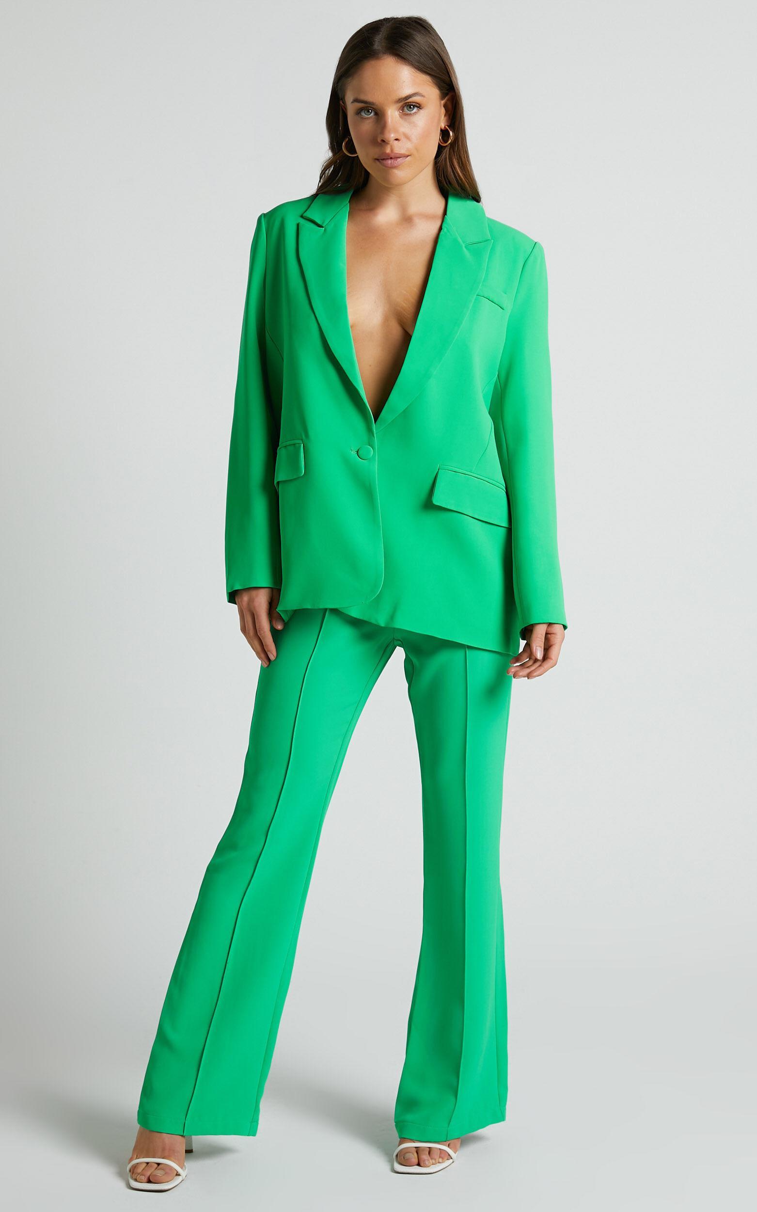 Jessa Pants - High Waisted Pants in Green Product Image