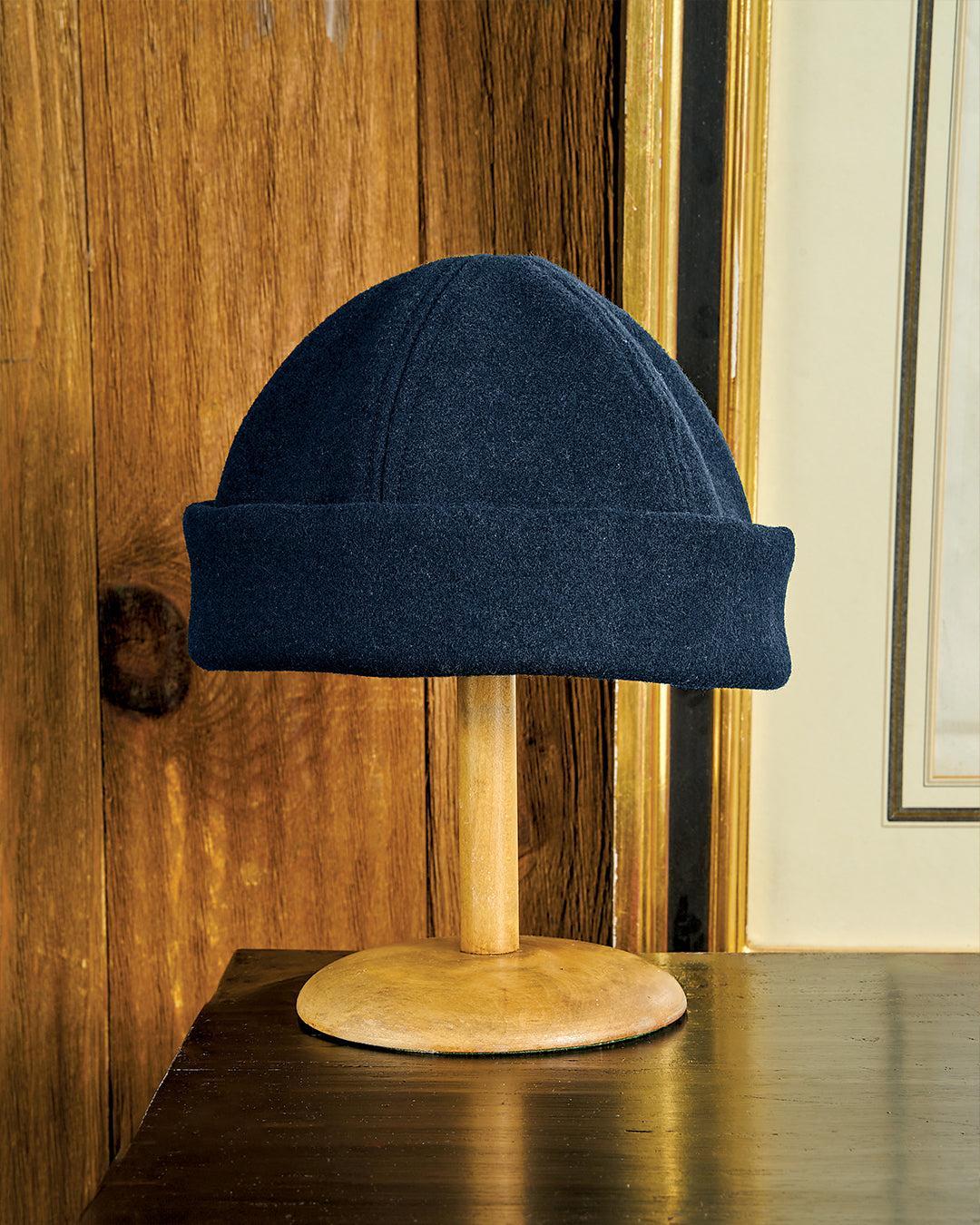 Wool Felt Harbour Cap in Navy Product Image