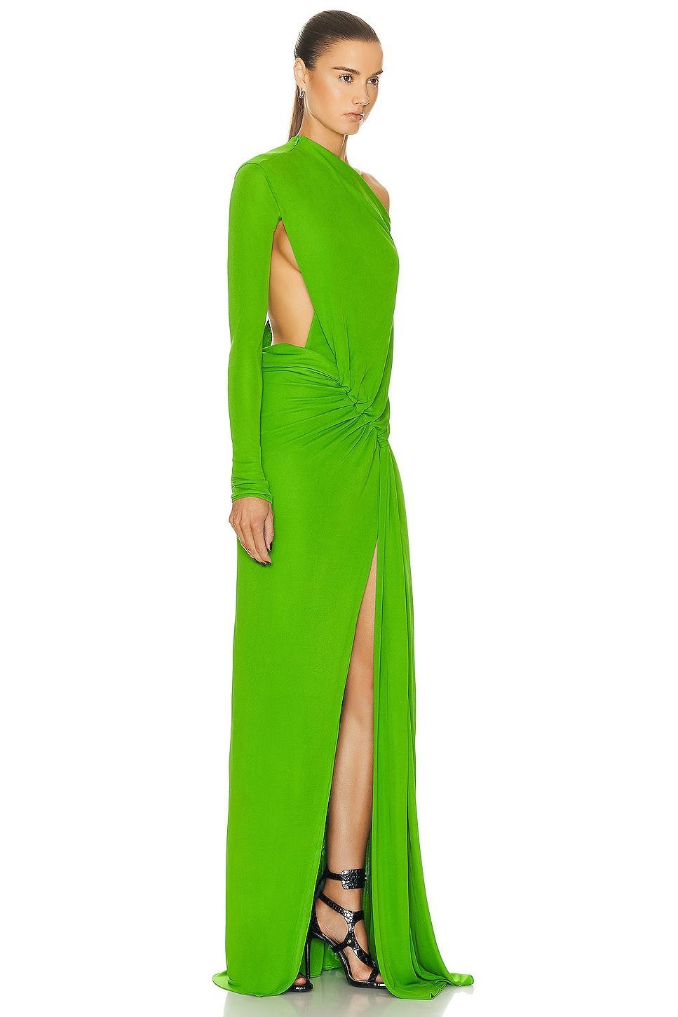 TOM FORD Off Shoulder Dress in Green Product Image