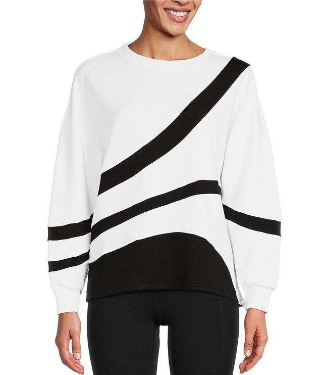 Kinesis Piece Striped Crew Neck Drop Shoulder Long Sleeve Sweatshirt Product Image