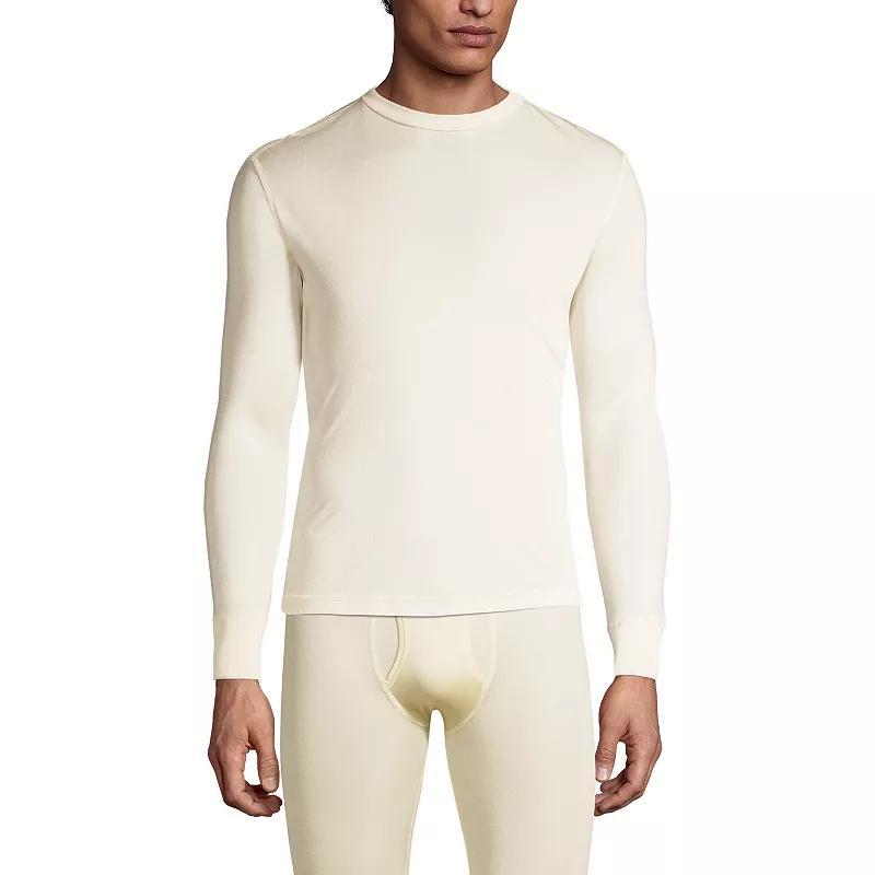 Mens Lands End Silk Long Underwear Top White Product Image