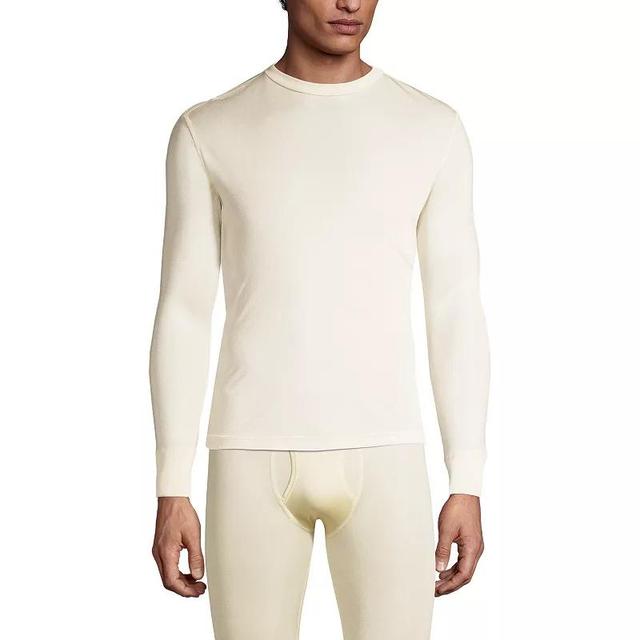 Mens Lands End Silk Long Underwear Top White Product Image