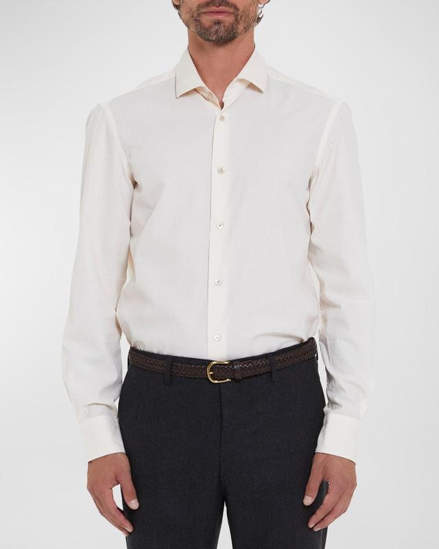 Mens Textured Cotton Dress Shirt Product Image