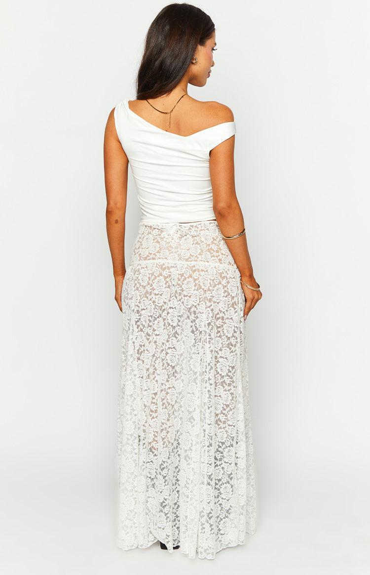 Calypso White Lace Maxi Skirt Product Image