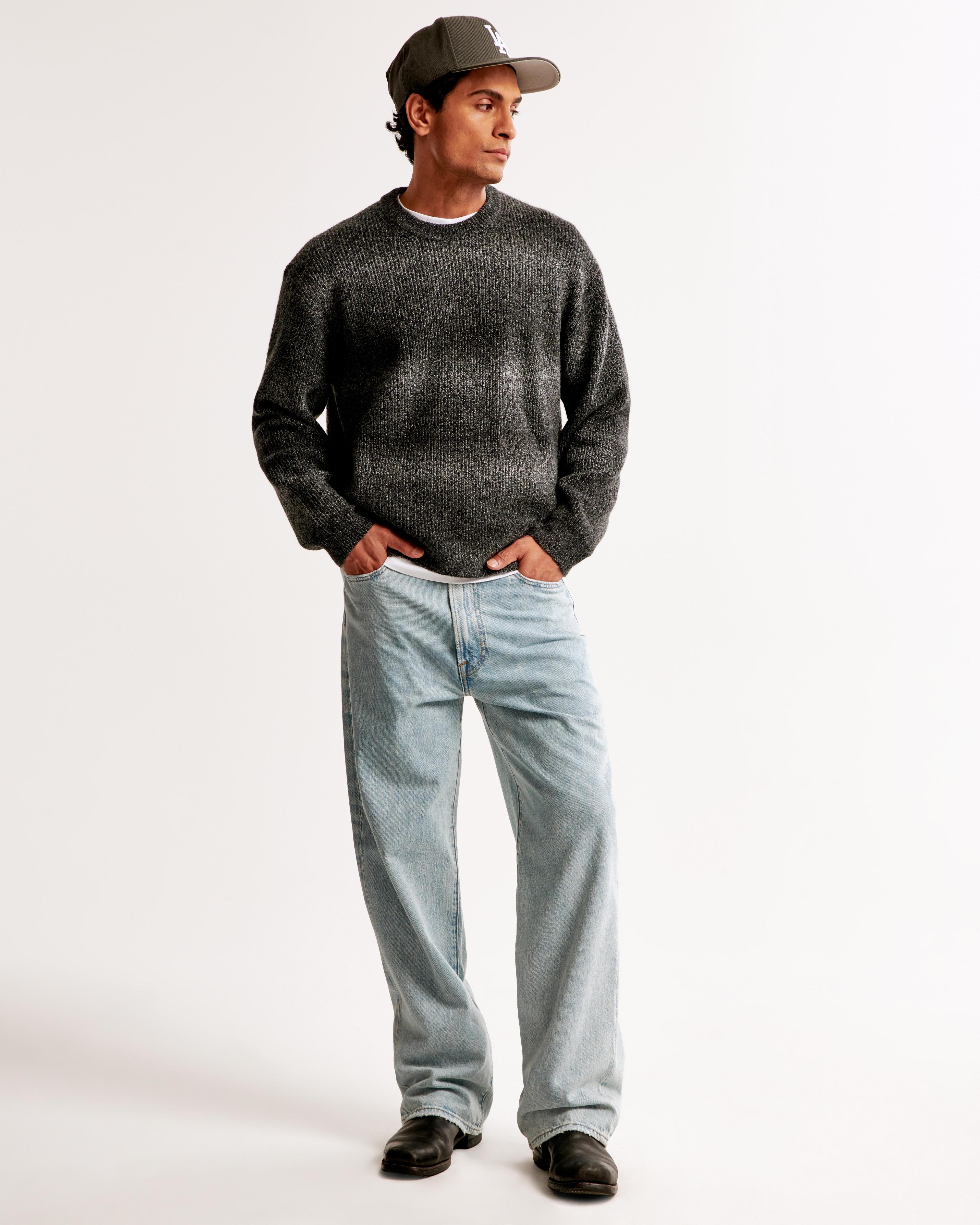 Oversized Marled Crew Sweater Product Image