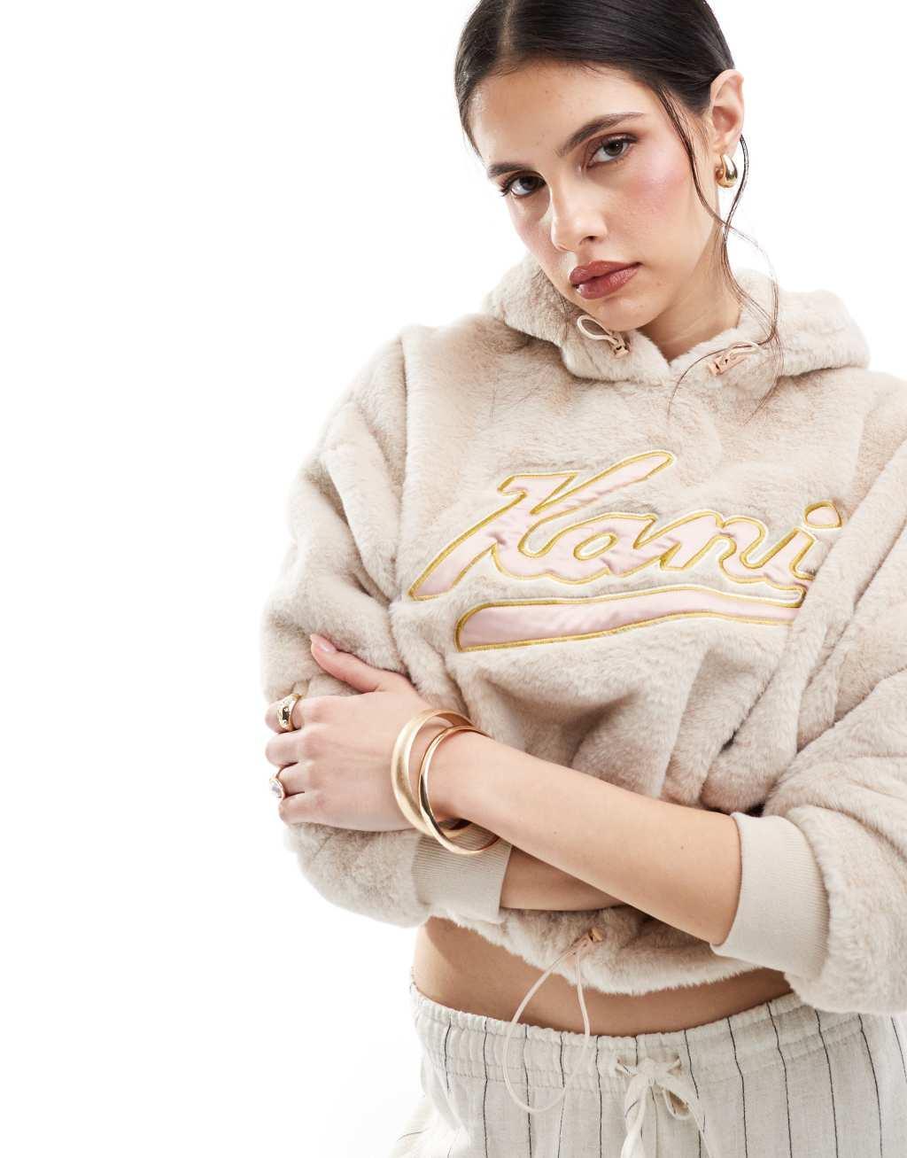 Karl Kani oversized plush varsity hoodie with chest logo Product Image